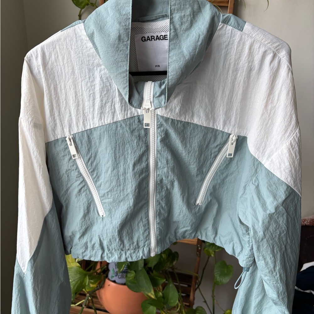 Garage Women's Light Blue and White Utility Jacket